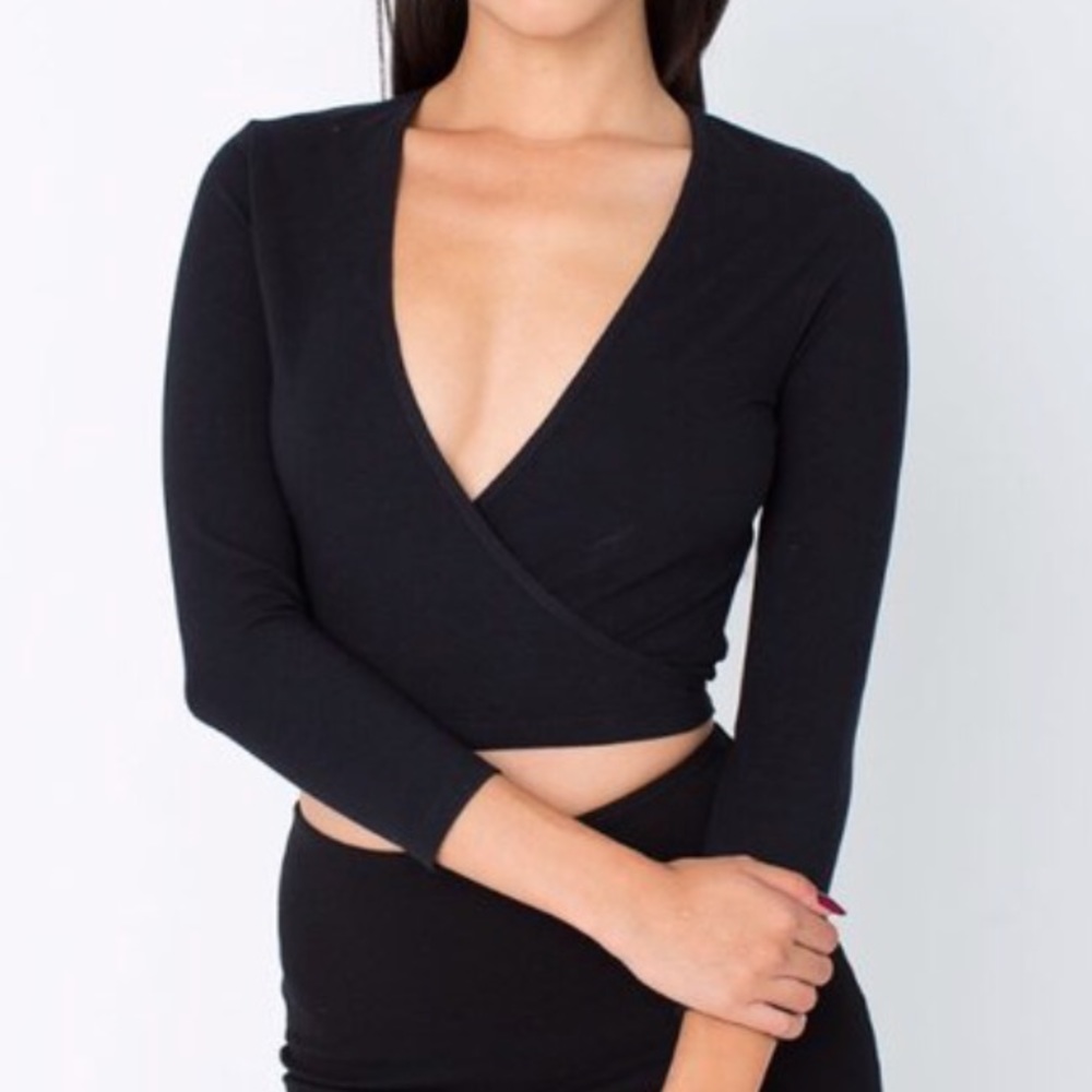 SALE American Apparel Wrap Crop Top